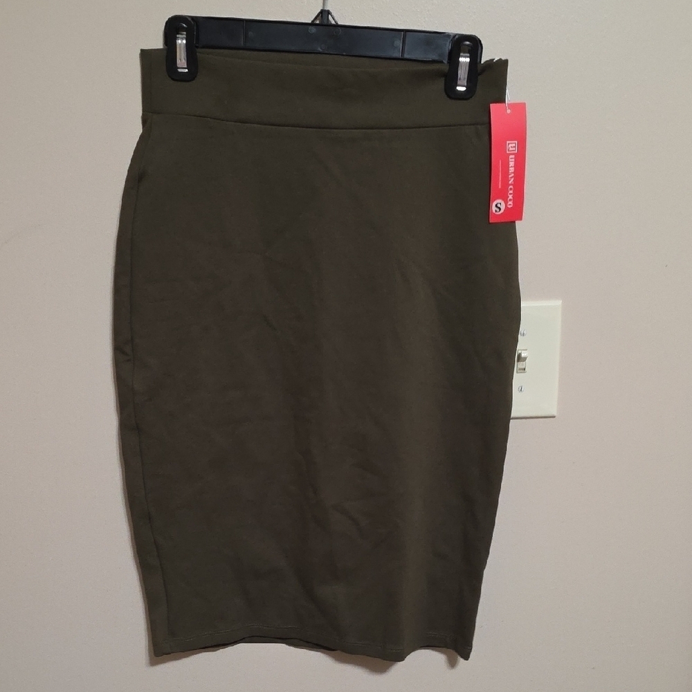 Elegant Khaki Pencil Skirt